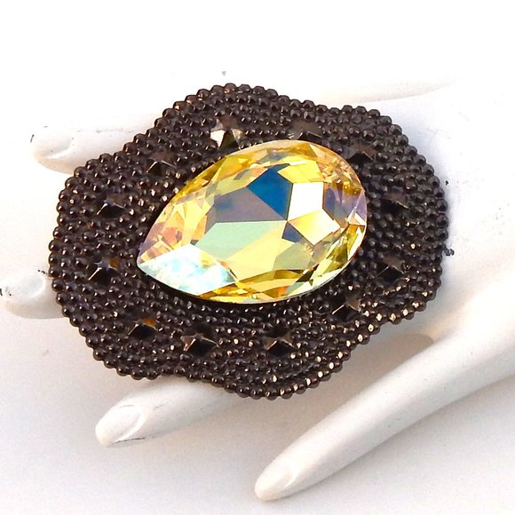 GASOLINE GLAMOUR FORTUNE TELLER HONEY BUTTER MAXI DROP RING - Picture 4 of 4